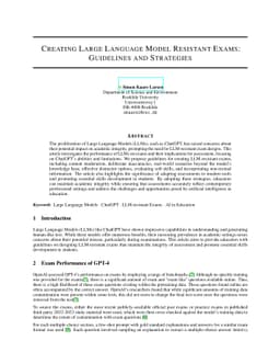 Creating Large Language Model Resistant Exams: Guidelines and Strategies