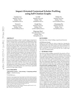 Impact-Oriented Contextual Scholar Profiling using Self-Citation Graphs