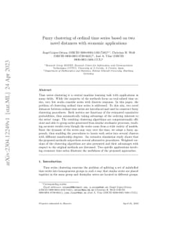 Fuzzy clustering of ordinal time series based on two novel distances
  with economic applications