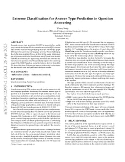 Extreme Classification for Answer Type Prediction in Question Answering