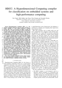 HDCC: A Hyperdimensional Computing compiler for classification on
  embedded systems and high-performance computing