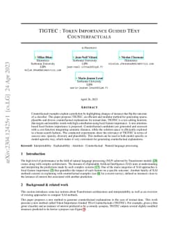 TIGTEC : Token Importance Guided TExt Counterfactuals