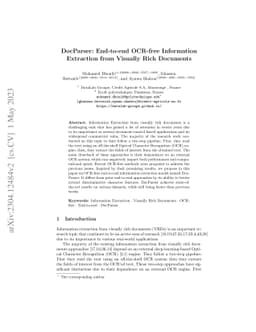 DocParser: End-to-end OCR-free Information Extraction from Visually Rich
  Documents