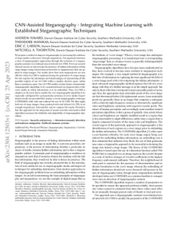 CNN-Assisted Steganography -- Integrating Machine Learning with
  Established Steganographic Techniques