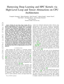 Harnessing Deep Learning and HPC Kernels via High-Level Loop and Tensor
  Abstractions on CPU Architectures