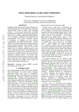What does BERT learn about prosody?