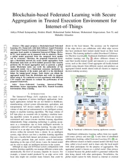 Blockchain-based Federated Learning with Secure Aggregation in Trusted
  Execution Environment for Internet-of-Things