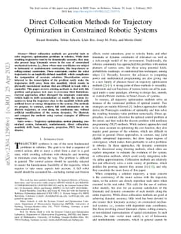 Direct Collocation Methods for Trajectory Optimization in Constrained
  Robotic Systems