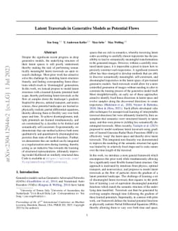 Latent Traversals in Generative Models as Potential Flows