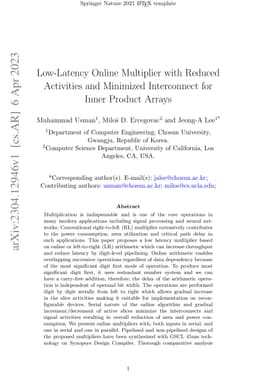 Low-Latency Online Multiplier with Reduced Activities and Minimized
  Interconnect for Inner Product Arrays