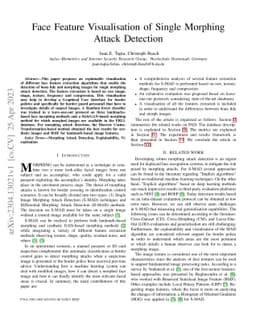 Face Feature Visualisation of Single Morphing Attack Detection