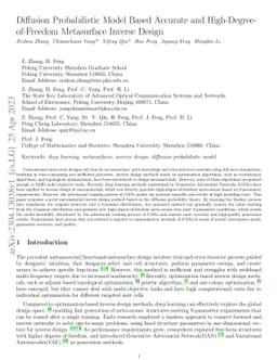 Diffusion Probabilistic Model Based Accurate and High-Degree-of-Freedom
  Metasurface Inverse Design
