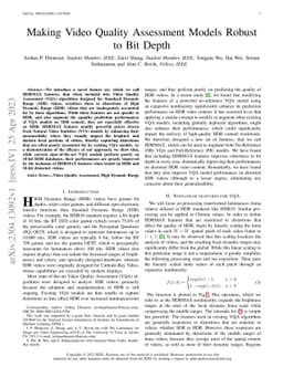 Making Video Quality Assessment Models Robust to Bit Depth