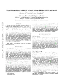 Multi-Speaker Multi-Lingual VQTTS System for LIMMITS 2023 Challenge