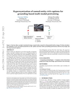 Hypernymization of named entity-rich captions for grounding-based
  multi-modal pretraining