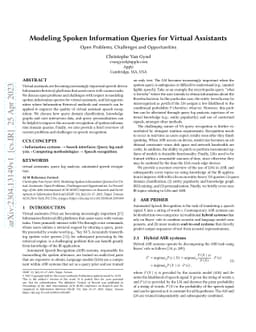 Modeling Spoken Information Queries for Virtual Assistants: Open
  Problems, Challenges and Opportunities
