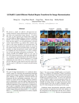 LEMaRT: Label-Efficient Masked Region Transform for Image Harmonization