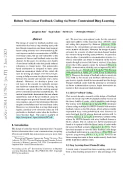 Robust Non-Linear Feedback Coding via Power-Constrained Deep Learning