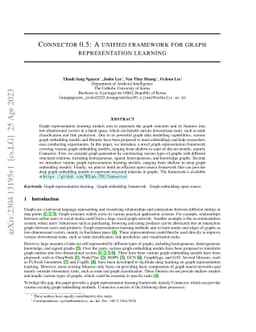 Connector 0.5: A unified framework for graph representation learning