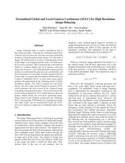 Streamlined Global and Local Features Combinator (SGLC) for High
  Resolution Image Dehazing