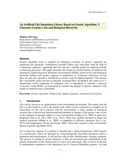 An Artificial Life Simulation Library Based on Genetic Algorithm,
  3-Character Genetic Code and Biological Hierarchy