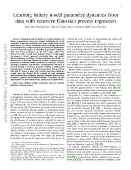 Learning battery model parameter dynamics from data with recursive
  Gaussian process regression