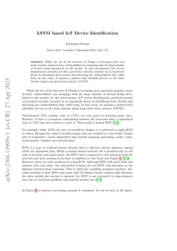 LSTM based IoT Device Identification