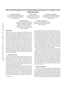 XAI-based Comparison of Input Representations for Audio Event
  Classification