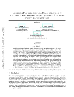 Inferring Preferences from Demonstrations in Multi-objective
  Reinforcement Learning: A Dynamic Weight-based Approach