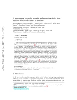 A sensemaking system for grouping and suggesting stories from multiple
  affective viewpoints in museums