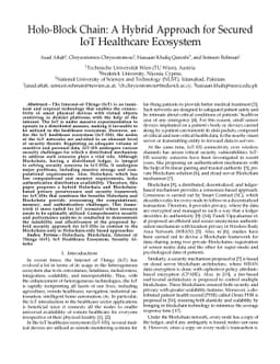 Holo-Block Chain: A Hybrid Approach for Secured IoT Healthcare Ecosystem