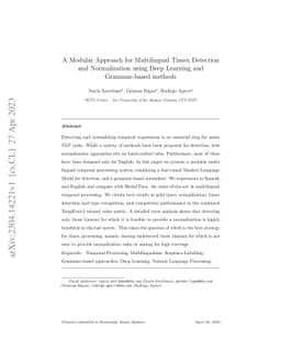 A Modular Approach for Multilingual Timex Detection and Normalization
  using Deep Learning and Grammar-based methods