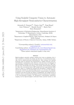 Using Scalable Computer Vision to Automate High-throughput Semiconductor
  Characterization