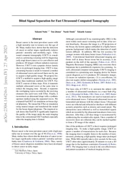 Blind Signal Separation for Fast Ultrasound Computed Tomography