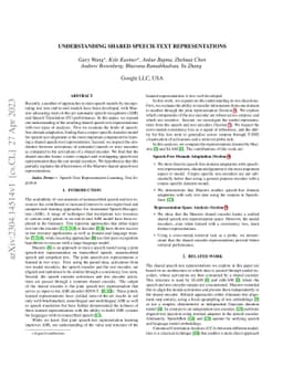 Understanding Shared Speech-Text Representations