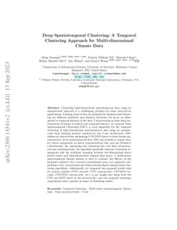 Deep Spatiotemporal Clustering: A Temporal Clustering Approach for
  Multi-dimensional Climate Data