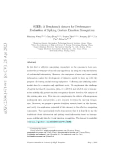 SGED: A Benchmark dataset for Performance Evaluation of Spiking Gesture
  Emotion Recognition