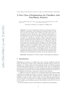 A New Class of Explanations for Classifiers with Non-Binary Features