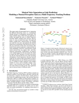 Musical Voice Separation as Link Prediction: Modeling a Musical
  Perception Task as a Multi-Trajectory Tracking Problem
