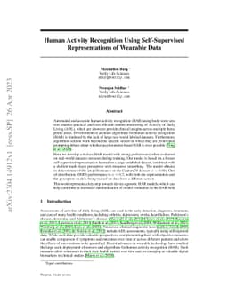 Human Activity Recognition Using Self-Supervised Representations of
  Wearable Data