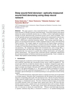 Deep sound-field denoiser: optically-measured sound-field denoising
  using deep neural network