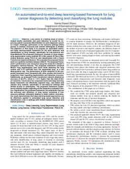 An automated end-to-end deep learning-based framework for lung cancer diagnosis by detecting and classifying the lung nodules