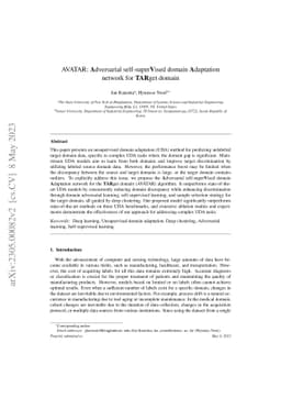 AVATAR: Adversarial self-superVised domain Adaptation network for TARget
  domain