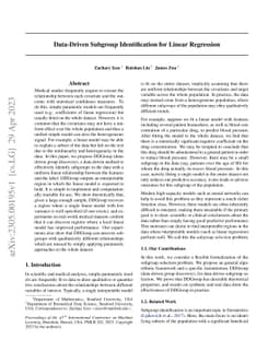 Data-Driven Subgroup Identification for Linear Regression