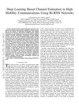 Deep Learning Based Channel Estimation in High Mobility Communications
  Using Bi-RNN Networks