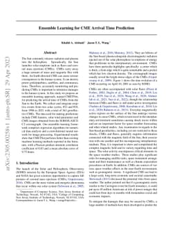 Ensemble Learning for CME Arrival Time Prediction