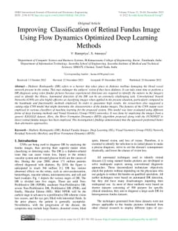Improving Classification of Retinal Fundus Image Using Flow Dynamics
  Optimized Deep Learning Methods