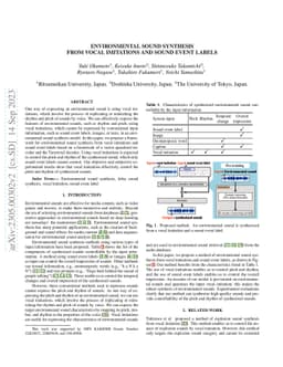 Environmental sound synthesis from vocal imitations and sound event
  labels