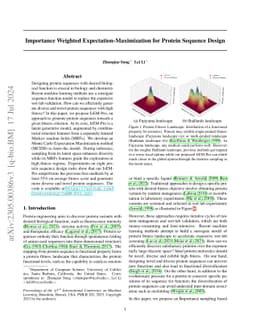 Importance Weighted Expectation-Maximization for Protein Sequence Design