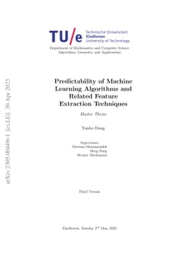 Predictability of Machine Learning Algorithms and Related Feature
  Extraction Techniques
